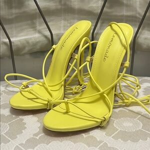 Lemonade Bright Yellow Heels style inspiring Size 5.5
